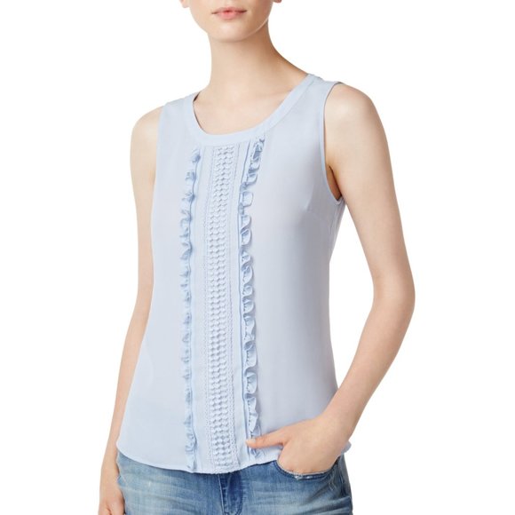 Maison Jules Antibes Ruffled Mixed Tank Top - Picture 1 of 6